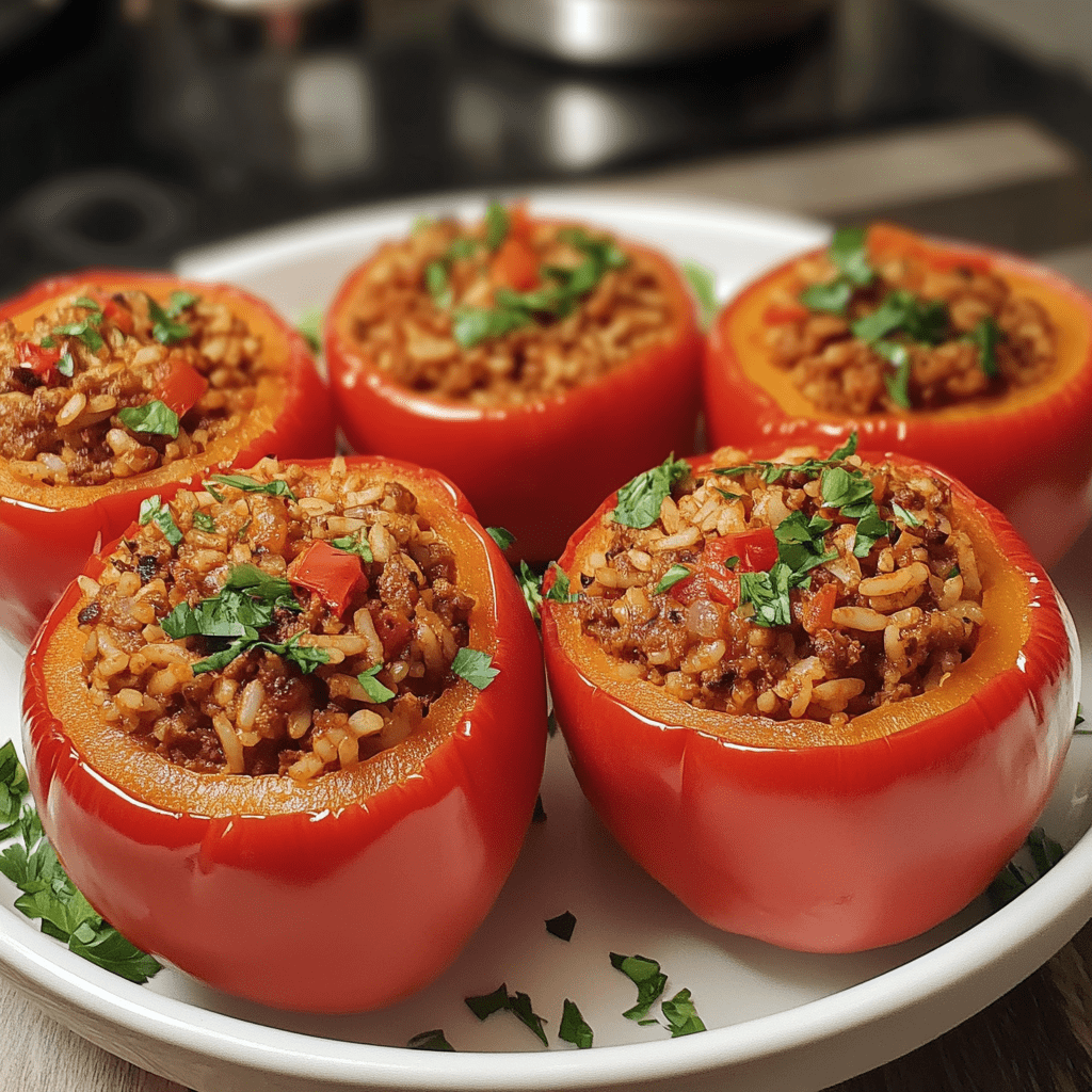 Beef & Veggie Stuffed Bell Peppers Recipe | A Hearty & Healthy Meal